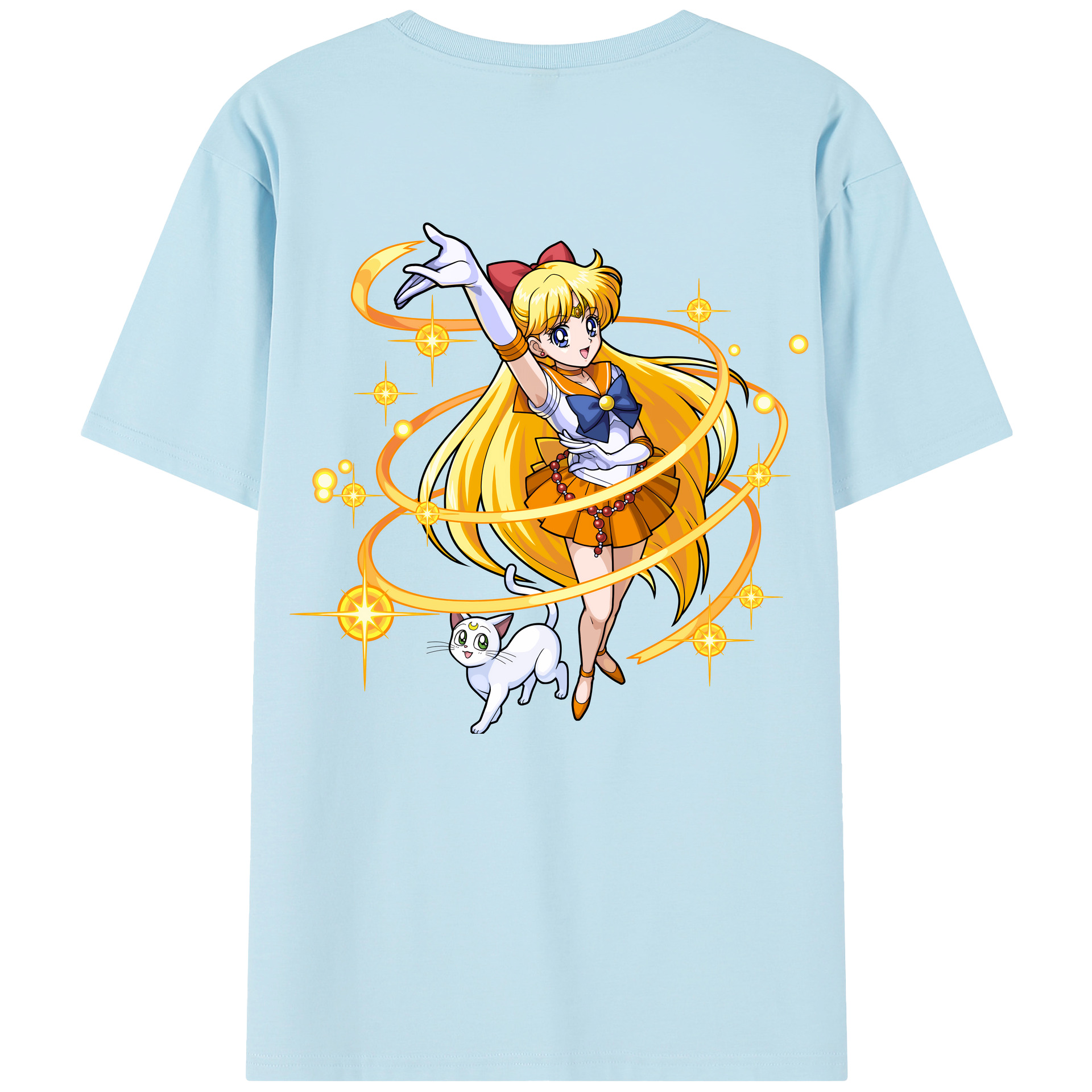 （画像用） 美少女戦士セーラームーン 愛野 美奈子 あいの みなこ Sailor Moon Aino Minako 綿100％半袖Tシャツ（背面プリント）